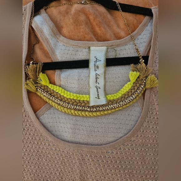 NWT Aratta Tan Sleeveless Tank Top w/ Attached Neck Piece - Picture 3 of 5